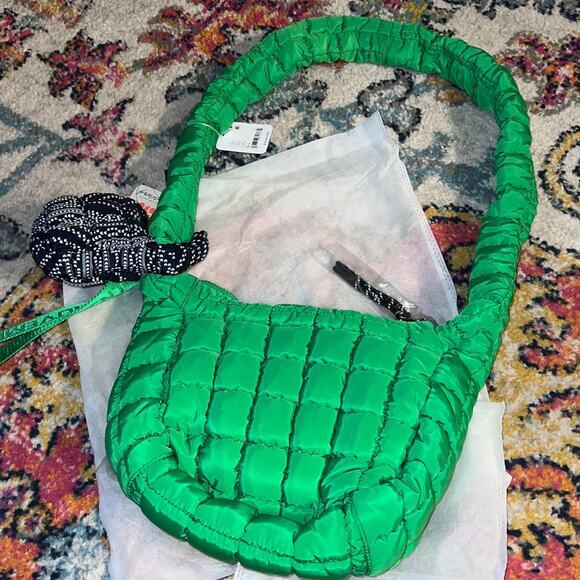 Free People Quilted Baby Carryall Sling Bag + Keychain + Printed Micro Pouch - Picture 6 of 17